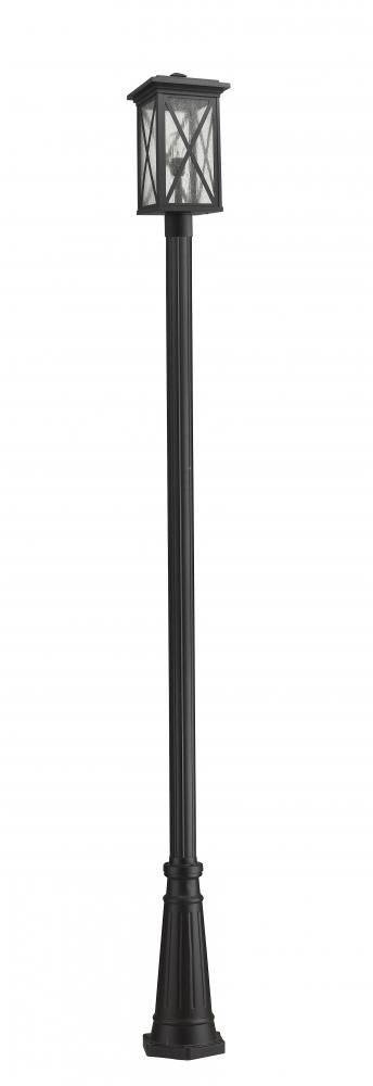Z-Lite Brookside 1 Light Outdoor Post Mounted Fixture in Black Finish Model: 583PHBR-519P-BK