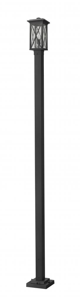 Z-Lite Brookside 1 Light Outdoor Post Mounted Fixture in Black Finish Model: 583PHMS-536P-BK