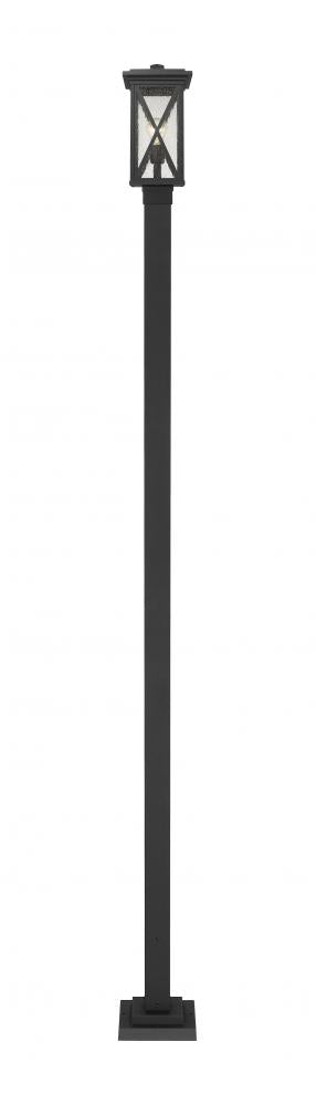 Z-Lite Brookside 1 Light Outdoor Post Mounted Fixture in Black Finish Model: 583PHMS-536P-BK
