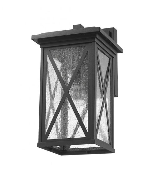 Z-Lite Brookside 1 Light Outdoor Wall Light in Black Finish Model: 583B-BK