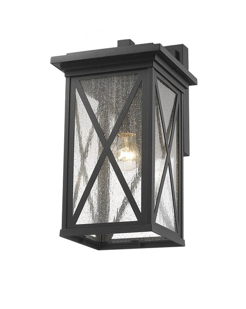 Z-Lite Brookside 1 Light Outdoor Wall Light in Black Finish Model: 583B-BK