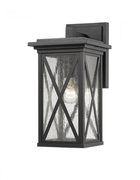 Z-Lite Brookside 1 Light Outdoor Wall Light in Black Finish Model: 583M-BK
