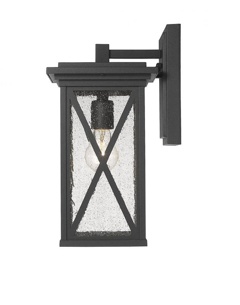 Z-Lite Brookside 1 Light Outdoor Wall Light in Black Finish Model: 583M-BK