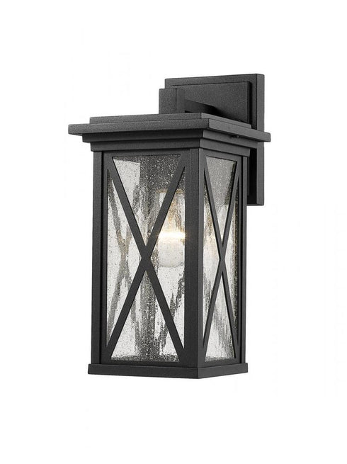 Z-Lite Brookside 1 Light Outdoor Wall Light in Black Finish Model: 583S-BK