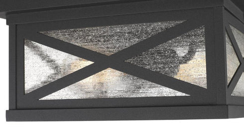 Z-Lite Brookside 2 Light Outdoor Flush Mount in Black Finish Model: 583F-BK
