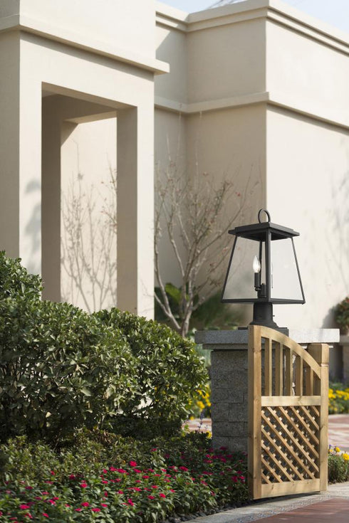 Z-Lite Broughton 2 Light Outdoor Pier Mounted Fixture in Black Finish Model: 521PHMR-533PM-BK