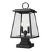 Z-Lite Broughton 2 Light Outdoor Pier Mounted Fixture in Black Finish Model: 521PHMS-SQPM-BK