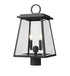 Z-Lite Broughton 2 Light Outdoor Post Mount Fixture in Black Finish Model: 521PHMR-BK