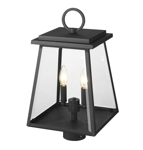 Z-Lite Broughton 2 Light Outdoor Post Mount Fixture in Black Finish Model: 521PHMR-BK