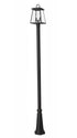 Z-Lite Broughton 2 Light Outdoor Post Mounted Fixture in Black Finish Model: 521PHMR-519P-BK