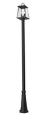 Z-Lite Broughton 2 Light Outdoor Post Mounted Fixture in Black Finish Model: 521PHMR-519P-BK