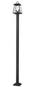 Z-Lite Broughton 2 Light Outdoor Post Mounted Fixture in Black Finish Model: 521PHMS-536P-BK