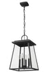 Z-Lite Broughton 4 Light Outdoor Chain Mount Ceiling Fixture in Black Finish Model: 521CHB-BK