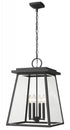 Z-Lite Broughton 4 Light Outdoor Chain Mount Ceiling Fixture in Black Finish Model: 521CHXL-BK