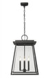 Z-Lite Broughton 4 Light Outdoor Chain Mount Ceiling Fixture in Black Finish Model: 521CHXL-BK