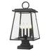 Z-Lite Broughton 4 Light Outdoor Pier Mounted Fixture in Black Finish Model: 521PHBS-SQPM-BK