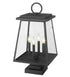 Z-Lite Broughton 4 Light Outdoor Pier Mounted Fixture in Black Finish Model: 521PHBS-SQPM-BK