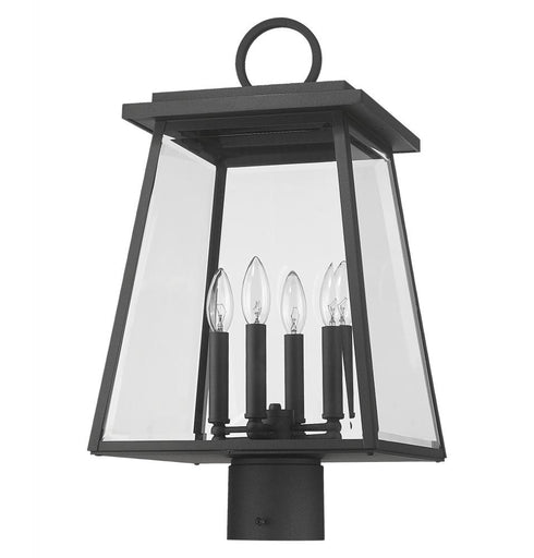 Z-Lite Broughton 4 Light Outdoor Post Mount Fixture in Black Finish Model: 521PHBR-BK