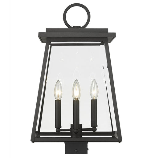 Z-Lite Broughton 4 Light Outdoor Post Mount Fixture in Black Finish Model: 521PHBS-BK