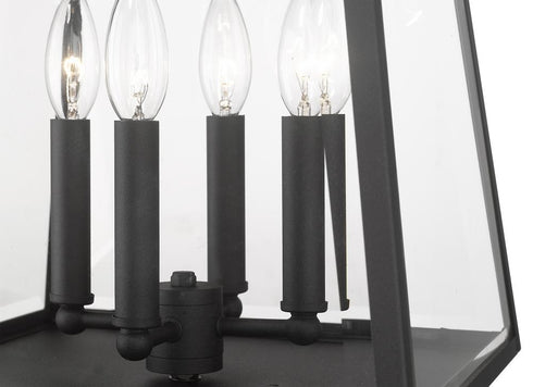 Z-Lite Broughton 4 Light Outdoor Post Mount Fixture in Black Finish Model: 521PHBS-BK
