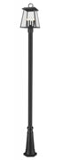 Z-Lite Broughton 4 Light Outdoor Post Mounted Fixture in Black Finish Model: 521PHBR-519P-BK