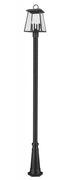 Z-Lite Broughton 4 Light Outdoor Post Mounted Fixture in Black Finish Model: 521PHBR-519P-BK