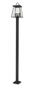 Z-Lite Broughton 4 Light Outdoor Post Mounted Fixture in Black Finish Model: 521PHBS-536P-BK
