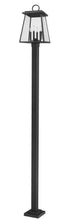 Z-Lite Broughton 4 Light Outdoor Post Mounted Fixture in Black Finish Model: 521PHBS-536P-BK