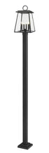 Z-Lite Broughton 4 Light Outdoor Post Mounted Fixture in Black Finish Model: 521PHBS-536P-BK