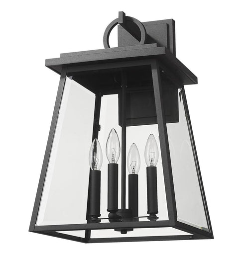 Z-Lite Broughton 4 Light Outdoor Wall Light in Black Finish Model: 521B-BK