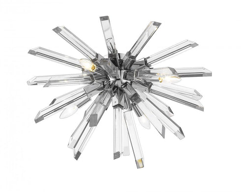 Z-Lite Burst 4 Light Flush Mount in Chrome Finish Model: 4003-F-CH