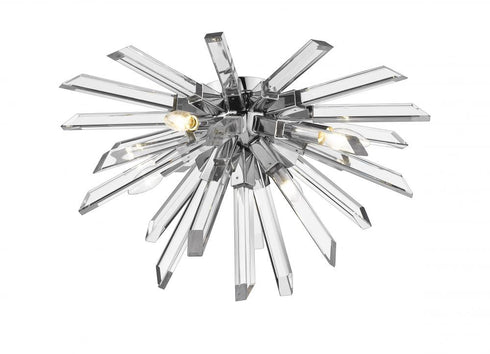Z-Lite Burst 4 Light Flush Mount in Chrome Finish Model: 4003-F-CH