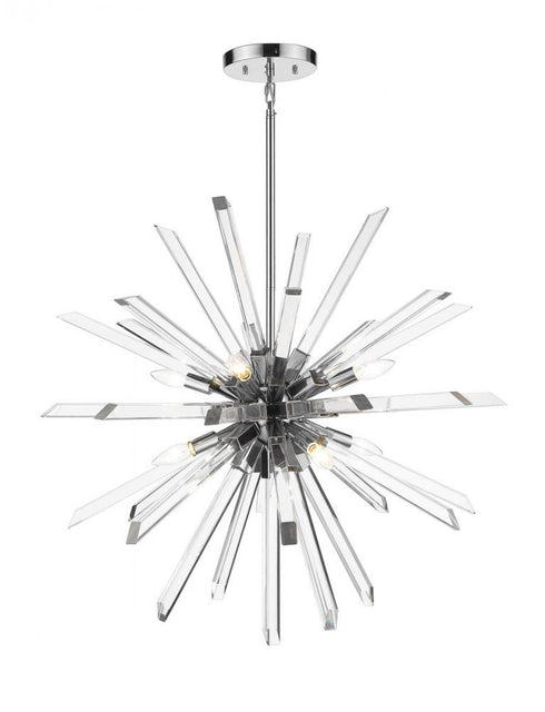 Z-Lite Burst 8 Light Chandelier in Chrome Finish Model: 4003-8CH