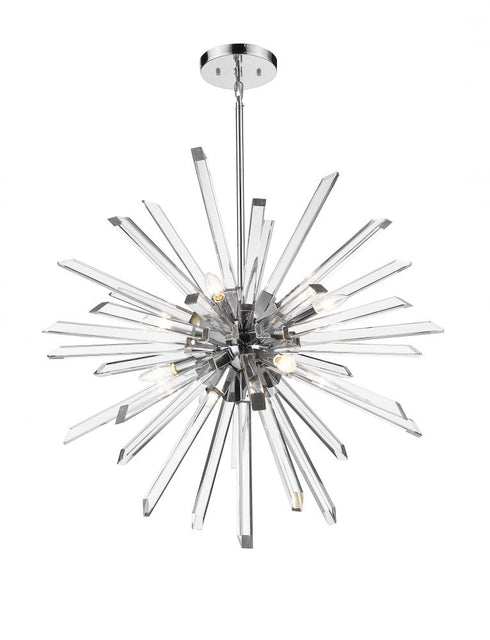 Z-Lite Burst 8 Light Chandelier in Chrome Finish Model: 4003-8CH