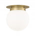 Z-Lite Calhoun 1 Light Flush Mount in Heritage Brass Finish Model: 7505F13-HBR