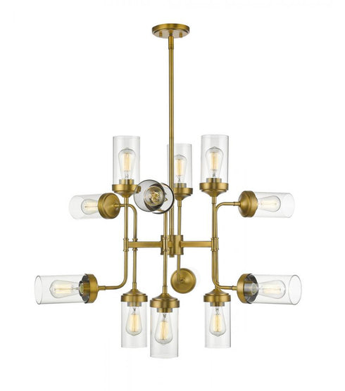 Z-Lite Calliope 12 Light Chandelier in Foundry Brass Finish Model: 617-12FB