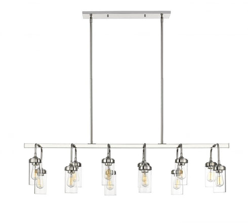 Z-Lite Calliope 12 Light Linear Chandelier in Polished Nickel Finish Model: 617-12L-PN