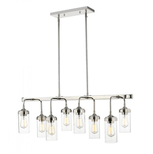 Z-Lite Calliope 8 Light Linear Chandelier in Polished Nickel Finish Model: 617-8L-PN