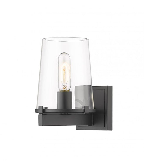 Z-Lite Callista 1 Light Wall Sconce in Matte Black Finish Model: 3032-1V-MB