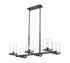 Z-Lite Callista 6 Light Linear Chandelier in Matte Black Finish Model: 3032-6L-MB