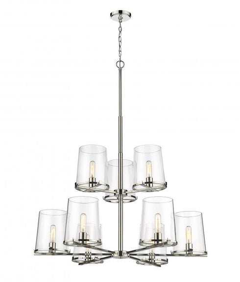 Z-Lite Callista 9 Light Chandelier in Matte Black Finish Model: 3032-9MB