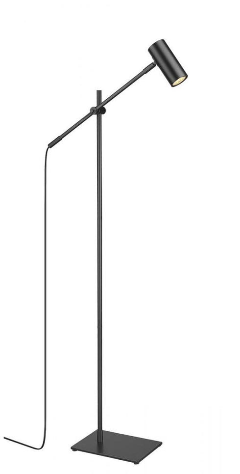 Z-Lite Calumet 1 Light Floor Lamp in Matte Black Finish Model: 814FL-MB