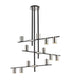 Z-Lite Calumet 12 Light Chandelier in Matte Black + Polished Nickel Finish Model: 814-12MB-PN