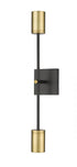 Z-Lite Calumet 2 Light Wall Sconce in Matte Black + Olde Brass Finish Model: 814-2S-MB-OBR