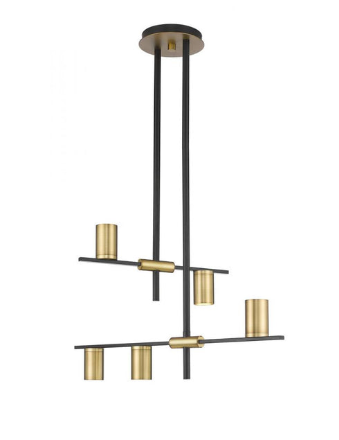 Z-Lite Calumet 5 Light Chandelier in Matte Black + Olde Brass Finish Model: 814-5MB-OBR