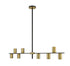 Z-Lite Calumet 8 Light Linear Chandelier in Matte Black + Olde Brass Finish Model: 814-8L-MB-OBR
