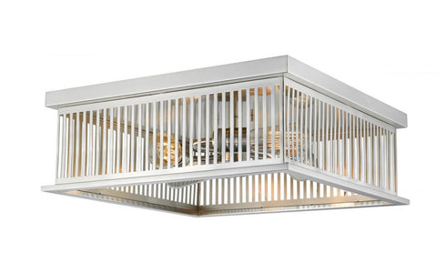 Z-Lite Camellia 4 Light Flush Mount in Brushed Nickel Finish Model: 333F4BN
