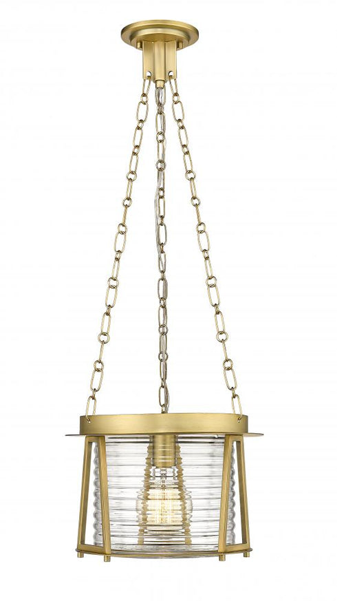 Z-Lite Cape Harbor 1 Light Pendant in Brushed Nickel Finish Model: 7503P13-BN