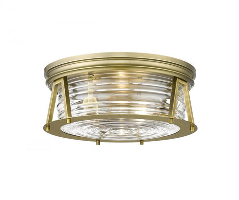 Z-Lite Cape Harbor 3 Light Flush Mount in Brushed Nickel Finish Model: 491F3-BN