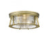 Z-Lite Cape Harbor 3 Light Flush Mount in Brushed Nickel Finish Model: 491F3-BN